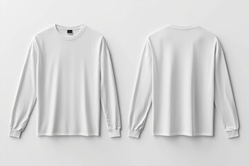 White Long Sleeve Tshirt Mockup Isolated created with Generative AI