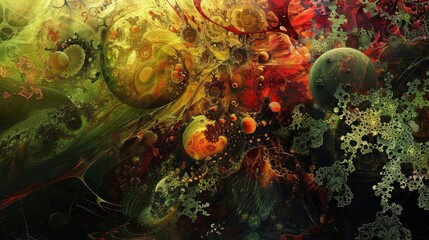 Poster - A vibrant abstract art piece showcasing cosmic swirls and intricate patterns, evoking a sense of mystery and wonder.
