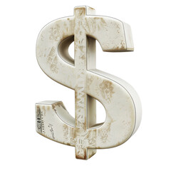 An artistic depiction of a textured dollar sign, symbolizing wealth and finance, perfect for business or economic themes.