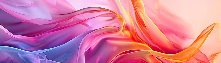 Poster - A vibrant abstract design featuring flowing waves of color, blending seamlessly to create a dynamic visual experience.