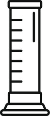 Sticker - Simple line icon of a graduated cylinder, a common piece of laboratory glassware used for measuring the volume of liquids