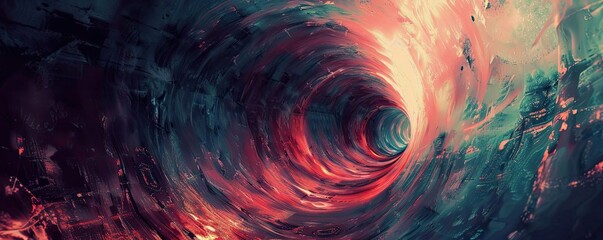Poster - A vibrant abstract representation of swirling colors, creating a mesmerizing tunnel effect that draws the viewer in.