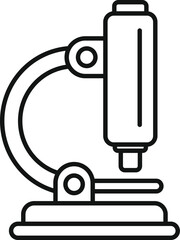 Poster - line icon of a microscope, representing scientific research and laboratory analysis