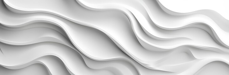 Wall Mural - Abstract Minimalist White Background with Wavy Lines Pattern - 3D Rendering Illustration for Text and Graphic Design Concepts