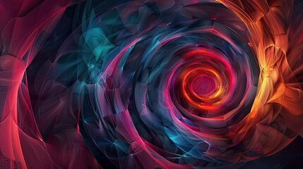 Poster - A vibrant, swirling abstract design featuring colorful spirals and fluid patterns, perfect for creative projects and digital art.