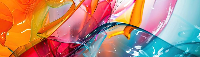 Poster - Vibrant abstract composition featuring colorful translucent shapes blending together in an artistic display of light and color.