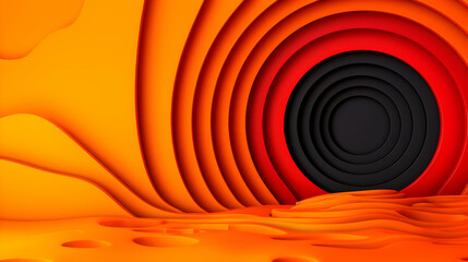 Canvas Print - Full Orange Background With Darker Oval Shade