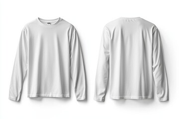 White Long Sleeve Tshirt Mockup Isolated created with Generative AI