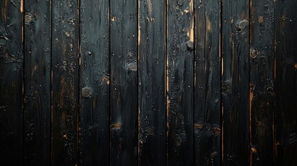 Poster - The arrangement of dark, weathered wooden planks showcases unique textures and patterns, contributing to a moody and rustic ambiance, suitable for various design projects