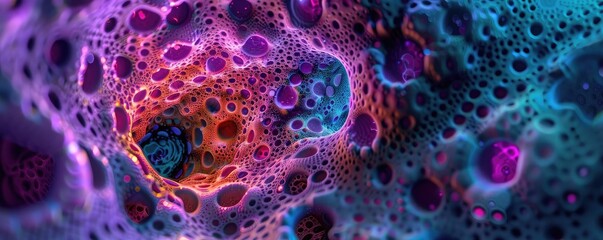 Poster - Vibrant abstract pattern showcasing colorful bubbles in a mesmerizing design, perfect for artistic and creative projects.