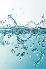 Fototapete - The glistening turquoise water erupts with bubbles, capturing the dynamic motion of liquid droplets against a bright backdrop, emphasizing freshness and vitality