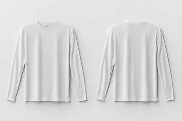 White Long Sleeve Tshirt Mockup Isolated created with Generative AI