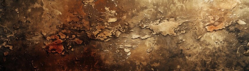 Poster - A textured surface featuring earthy tones of brown, gold, and beige, ideal for backgrounds or artistic designs.