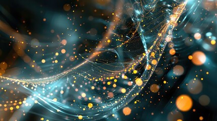 Poster - A mesmerizing abstract background featuring colorful swirls and luminous particles, perfect for digital art and design projects.