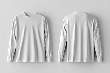 White Long Sleeve Tshirt Mockup Isolated created with Generative AI