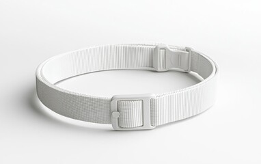 Wall Mural - hyber realistic photo of blank white dog collar with plastic buckle mockup, side view , copy space f