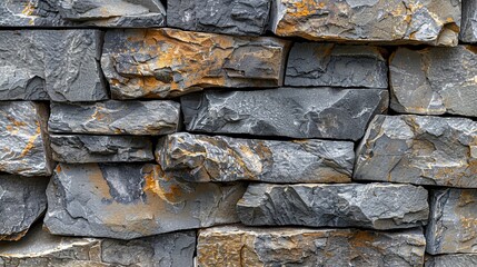 Wall Mural - Close-up of a Rough-Hewn Stone Wall with Irregularly Shaped Stones