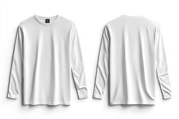 White Long Sleeve Tshirt Mockup Isolated created with Generative AI