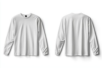 White Long Sleeve Tshirt Mockup Isolated created with Generative AI