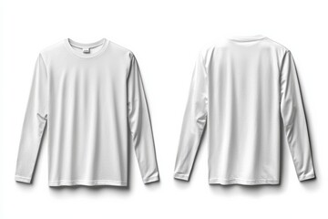 White Long Sleeve Tshirt Mockup Isolated created with Generative AI