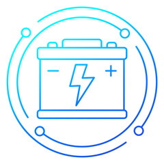 Wall Mural - car battery line icon, png