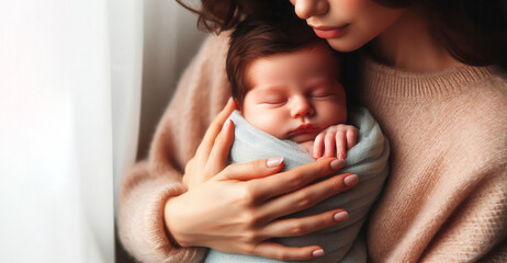 little baby in mother's arms