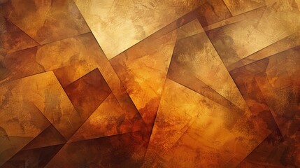 Wall Mural - Cubist background in warm autumnal colors with sharp angles and textured finish