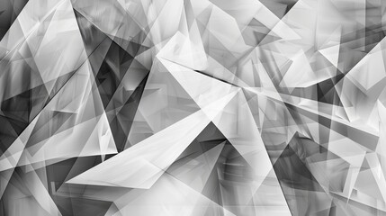 Cubist wallpaper with sharp angular forms in grays and whites smooth reflective surface