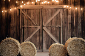 photography studio backdrop of a wooden barn door