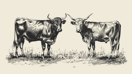 Two Cows in a Meadow