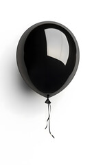 Wall Mural - Glossy black balloon isolated on white background	