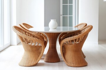 Dinning Chair Design: Minimalist Rattan Chair for Modern Interior Decoration