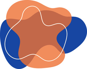 Poster - Abstract Background with Overlapping Orange and Blue Shapes