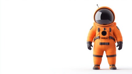 Astronaut in a pumpkin spacesuit, Halloween theme, cartoon style, vibrant colors, isolated on white background