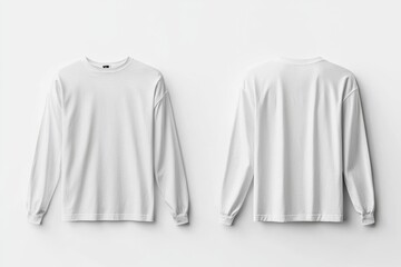 White Long Sleeve Tshirt Mockup Isolated created with Generative AI