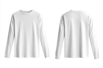 White Long Sleeve Tshirt Mockup Isolated created with Generative AI