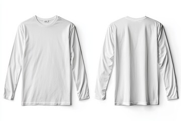 White Long Sleeve Tshirt Mockup Isolated created with Generative AI