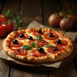 © Lesia - pizza with salami and tomatoes