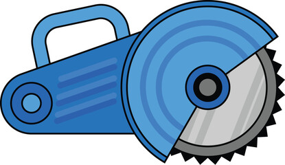 Poster - angle grinder with safety guard and handle, useful for construction and metalworking