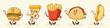 © createvil - Groovy Burger, Pizza, Hotdog, Taco and French Fries Characters Illustration. Retro Cartoon Fast Food Mascot Walking Smiling Vector Set. Happy Snacks Vintage Rubber Hose Style Drawings Collection