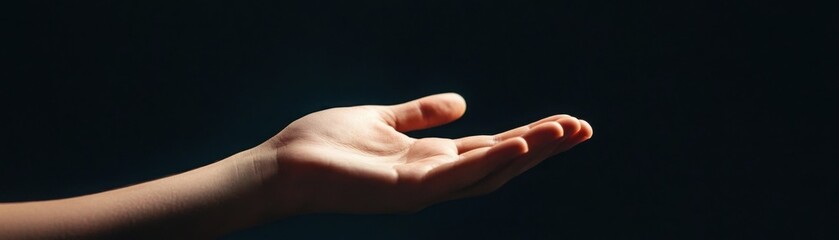 A pair of hands reaching out from darkness towards a small light, symbolizing hope and awareness, [depression + sadness + awareness]