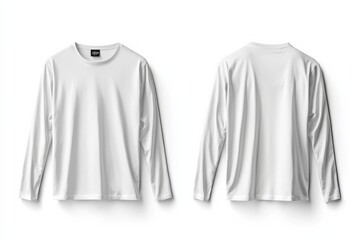 White Long Sleeve Tshirt Mockup Isolated created with Generative AI