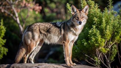 a coyote with beautiful natural background