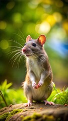 a rat with beautiful natural background