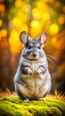 Wall Mural - a chinchilla with beautiful natural background