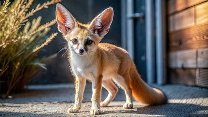 Wall Mural - a fennec fox with beautiful natural background