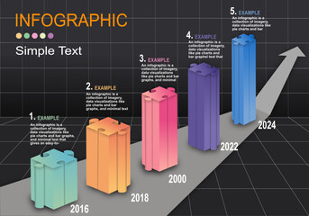 Poster - the illustration of the infraffic vector with stable graphs are arranged according to the height of 