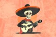 © ADDICTIVE STOCK - Skeletal mariachi musician in a sombrero playing guitar