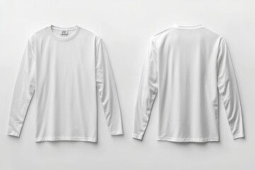 White Long Sleeve Tshirt Mockup Isolated created with Generative AI