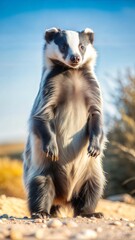 Wall Mural - a badger with beautiful natural background